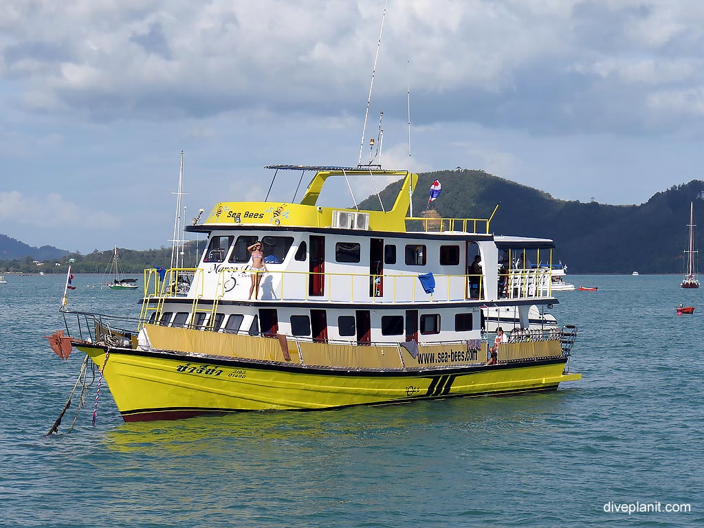 Marco Polo in port at Surface diving with Sea Bees. Scuba holiday travel planning for Thailand - where, who and how