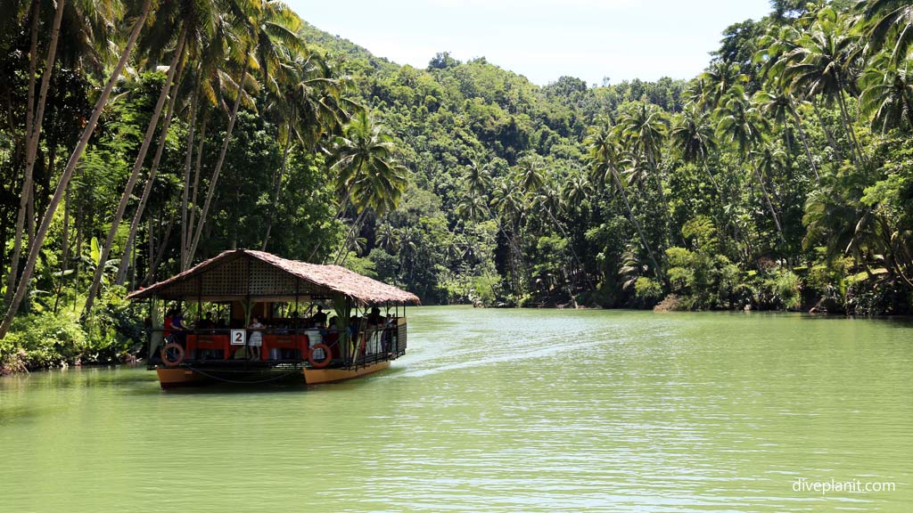 Cruising barge at the Loboc River diving Bohol in the Philippines by Diveplanit