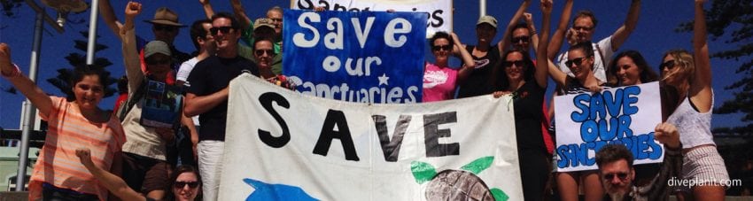 Protesting against the NSW Marine Park Re-zoning Bamboozle of a Marine Sanctuary for recreational fishing Diveplanit Blog