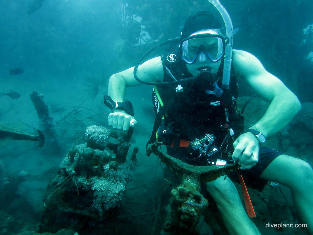 Argonaut - closer at B17 Bomber diving Honiara in the Solomon Islands by Diveplanit