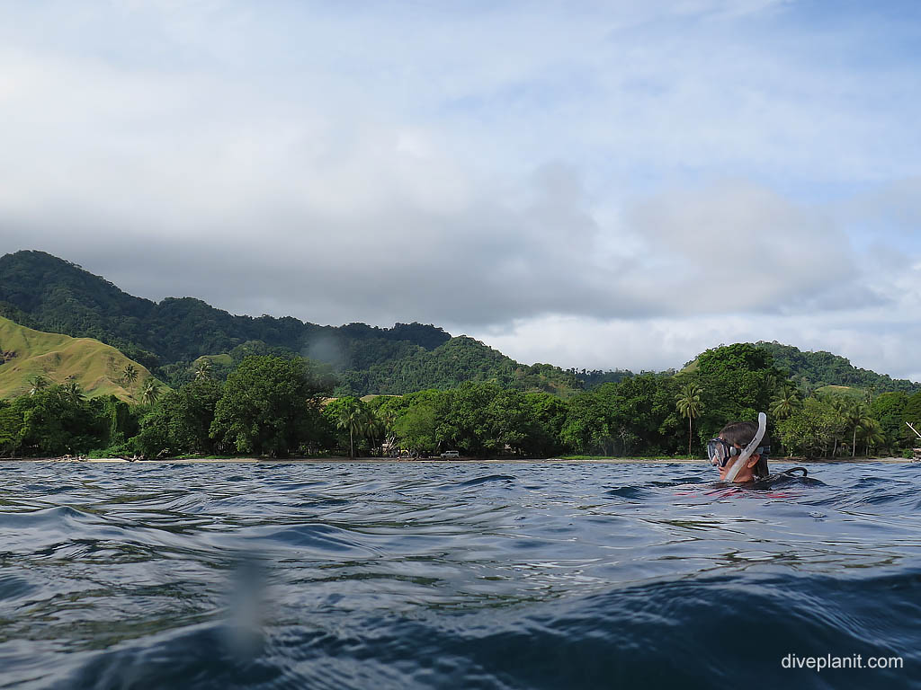 The distance to shore before we decend at I-1 Submarine diving Honiara in the Solomon Islands by Diveplanit