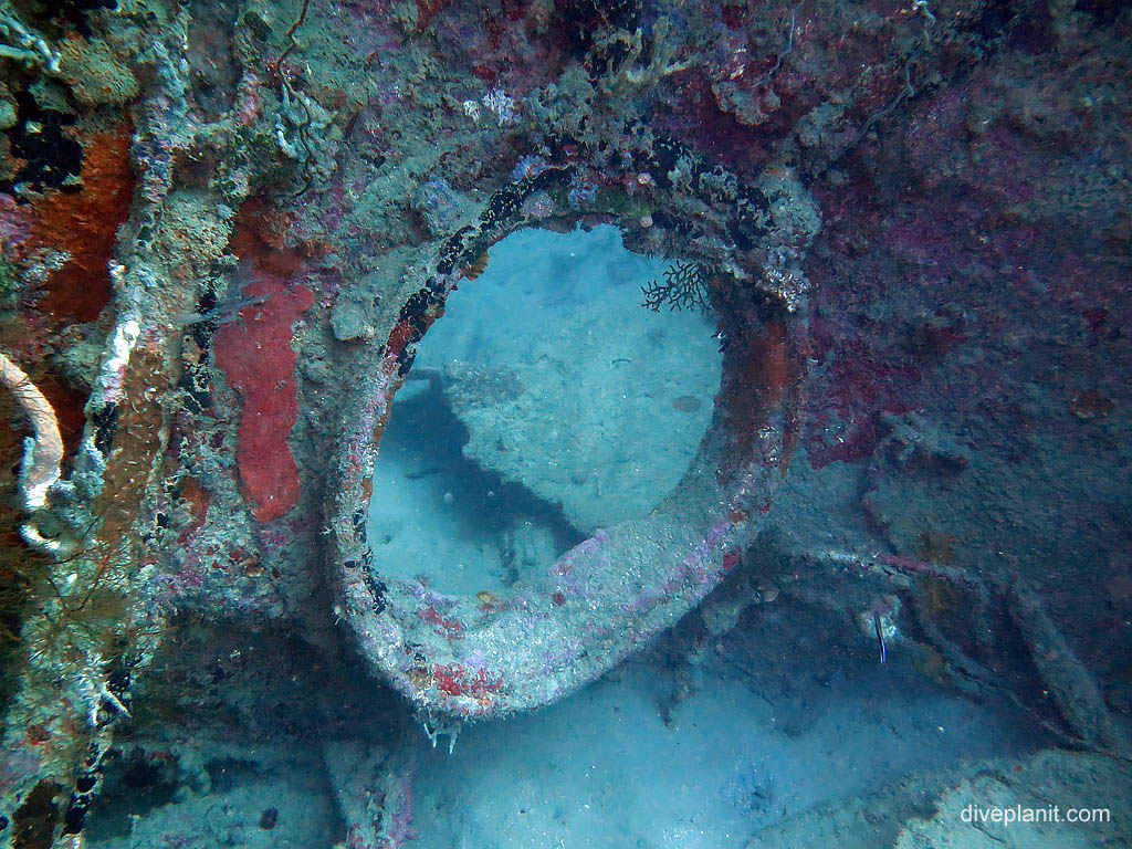 Hatchway at I-1 Submarine diving Honiara in the Solomon Islands by Diveplanit