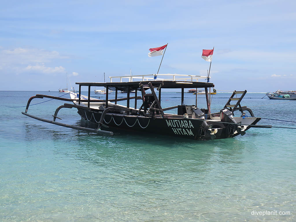 7Seas boat by the 7Seas dive shop at Gili Air diving The Gilis. Scuba dive holiday travel planning tips for The Gilis Indonesia - where, when, who and how