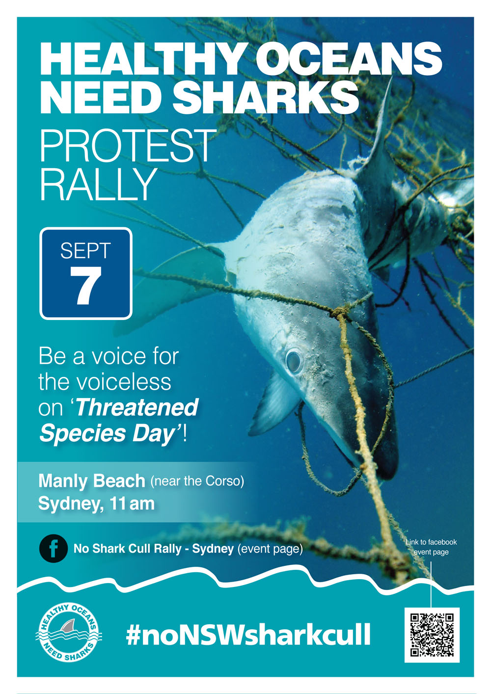 September Rally_NSW #nonswsharkcull link Poster