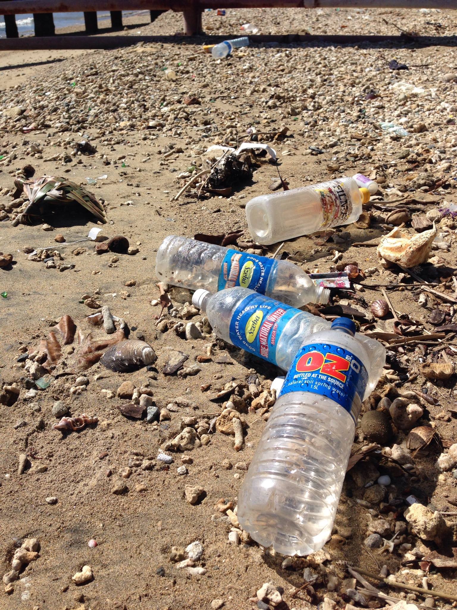 plastic bottles honiara beach