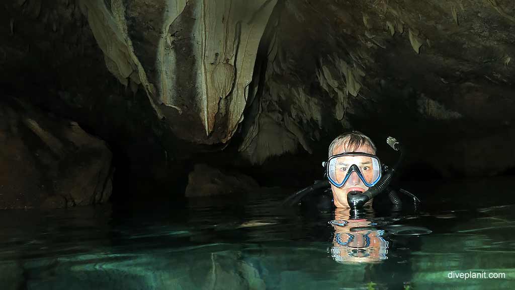 Inside the cave diving Thundercliff Cave at Christmas Island in Australias Indian Ocean by Diveplanit