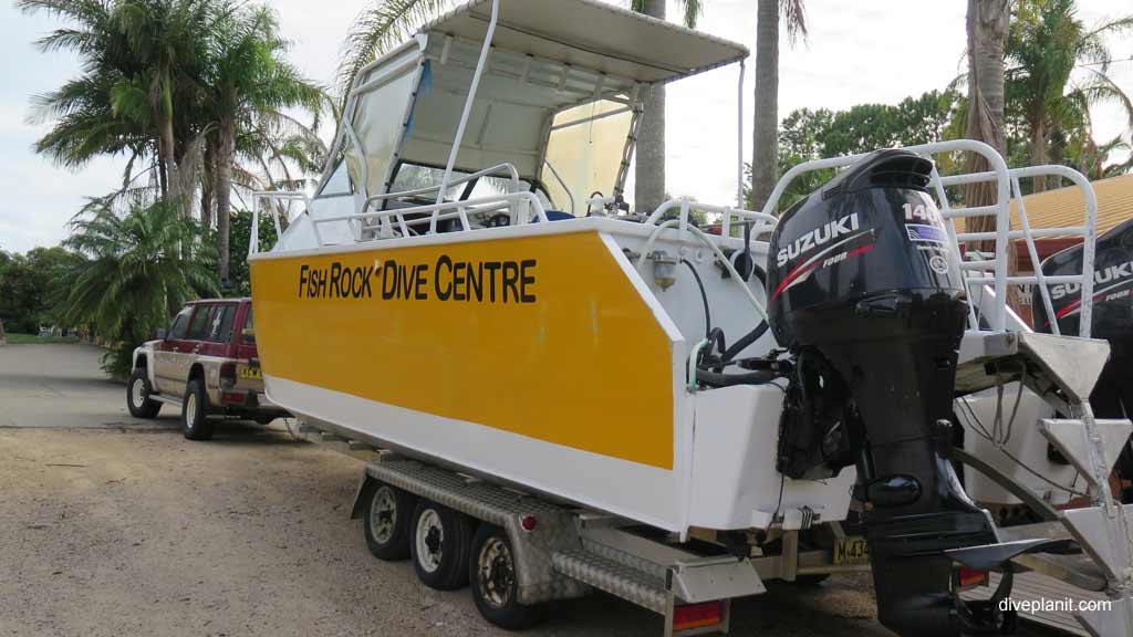 2673 Dive Boat on the trailer at South West Rocks DPI 2673