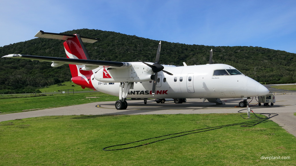 Qantaslink aircraft at the airport diving Lord Howe Island NSW Australia by Diveplanit