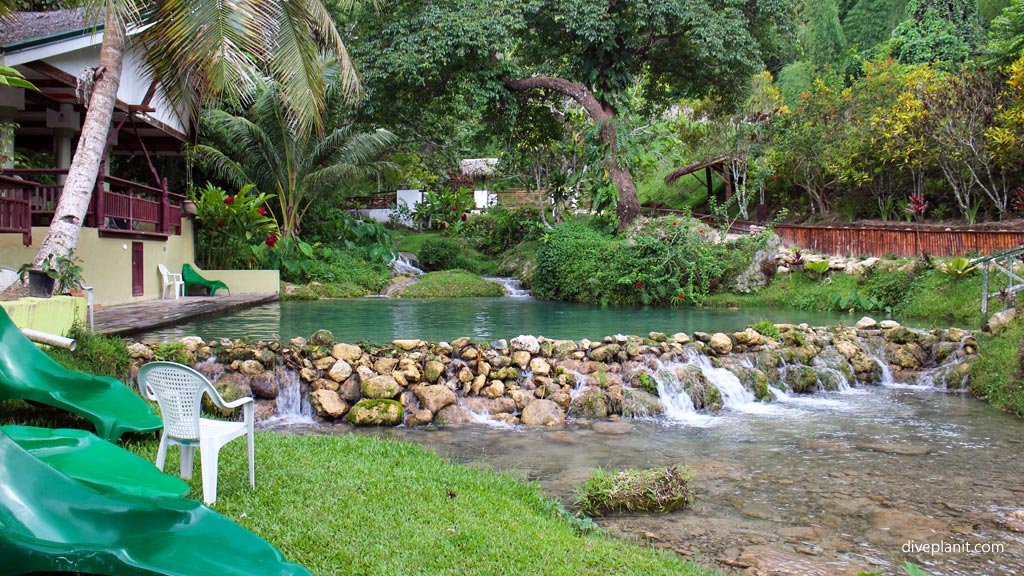 Cool of the pool at Mele Waterfalls at Evergreen Park at Port Vila diving Vanuatu by Diveplanit