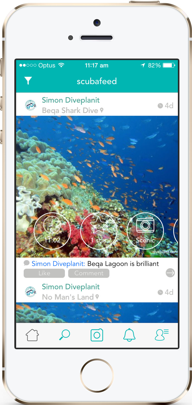 Diveplanit: a social media platform for divers. Log your dive with pictures & share to FB, Tw or the Scubafeed. Dive Sites, Centres and Fish ID pre-loaded