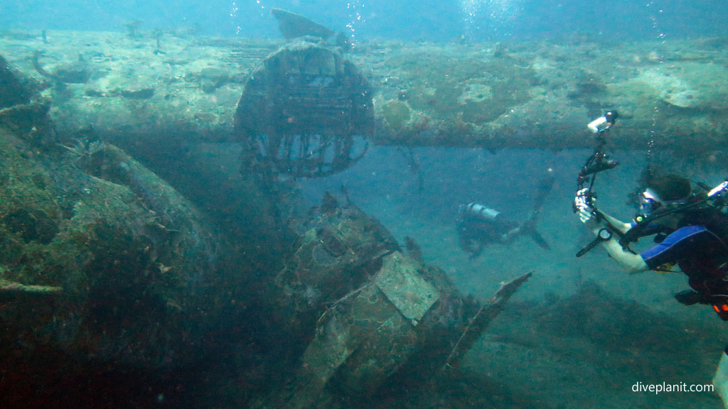 The port engine has fallen from the wing diving Tulagi with Tulagi Dive in the Solomon Islands by Diveplanit
