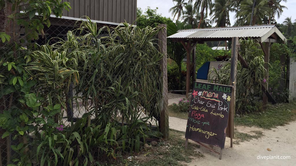 Leaf House Menu diving Munda at the wharf in the Solomon Islands by Diveplanit