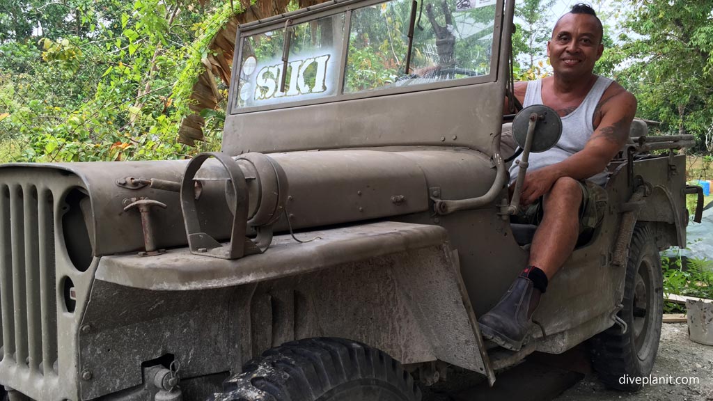 With Alfie smiling diving Munda at Alfies JEEP in the Solomon Islands by Diveplanit