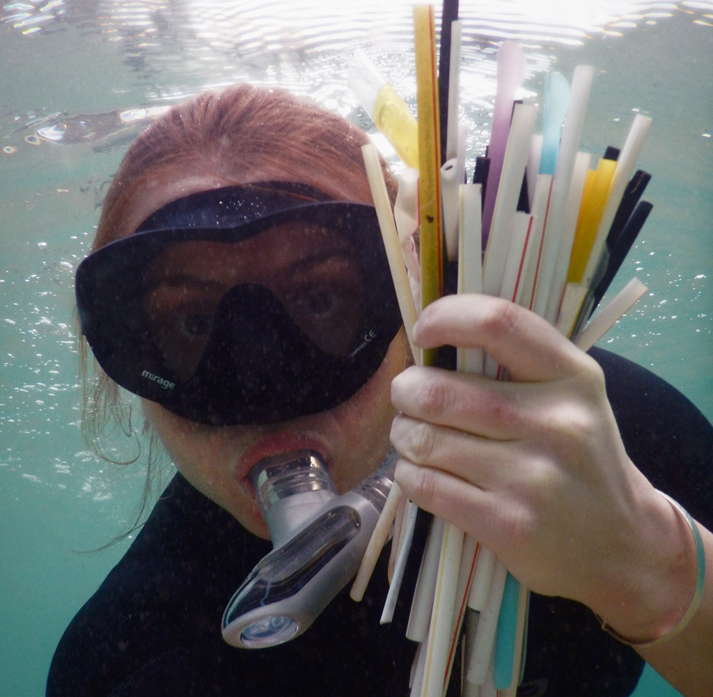 plastic pollution - straws