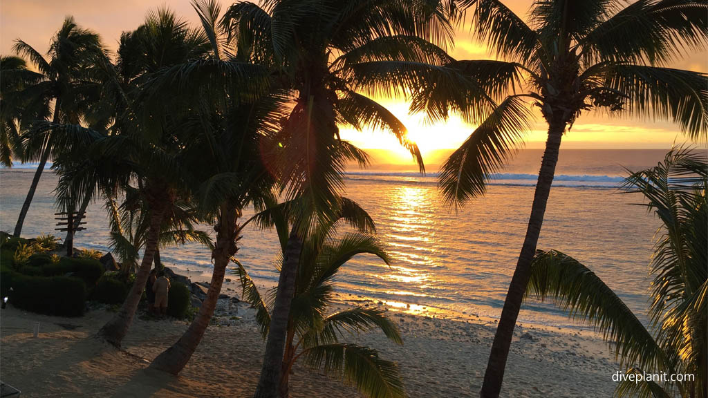 Sunset at Edgewater Resort Rarotonga Cook Islands by Diveplanit