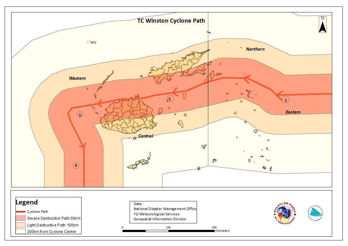 Cyclone Winston Winds Buffer Zone