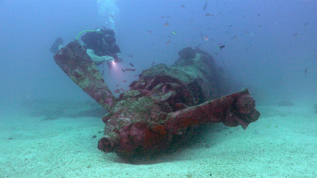 Dive Munda re-launches March 2016 as an SSI Dive Center. Airacobra Wreck at Munda diving Solomon Islands with Dive Munda and SIDE