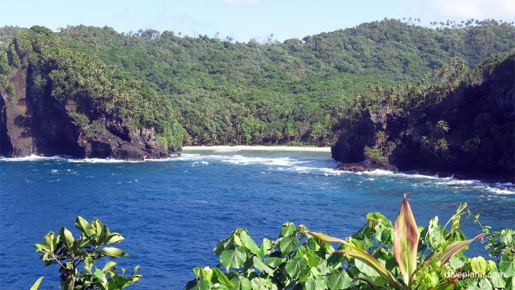 Fagamaa Bay from Turtle and Shark Lodge at the marine sanctuary in Turtle & Shark American Samoa by Diveplanit