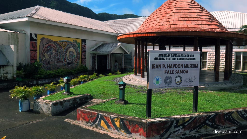 Outside the musem at the Museum in town American Samoa by Diveplanit