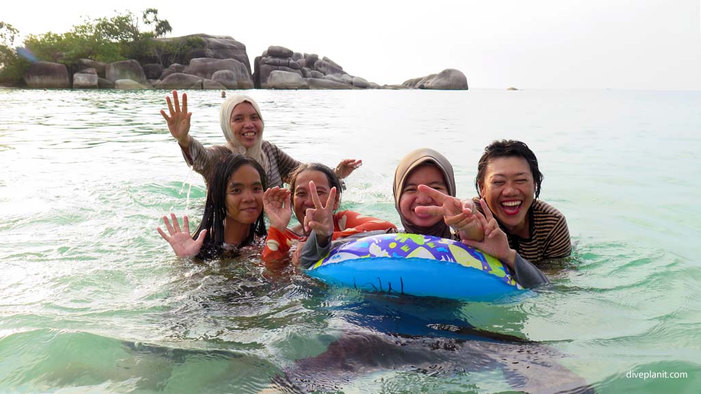 Locals swimming diving Belitung Island Bangka Belitung Islands diving Indonesia by Diveplanit
