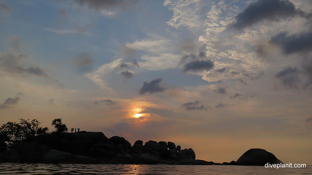 Sunset over water diving Belitung Island Bangka Belitung Islands Indonesia by Diveplanit
