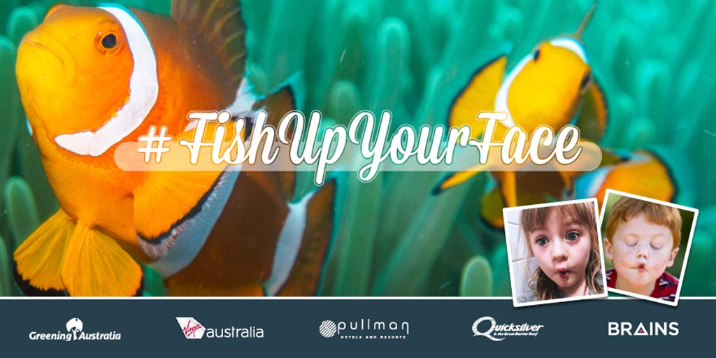 With Fish up your Face you could WIN a trip to the Reef and also help Greening Australia protect the Reef by restoring eroded gullies and coastal wetlands