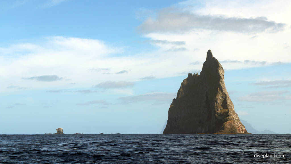 Ball's Pyramid lonely stack at Ball's Pyramid at Lord Howe Island Dive Week NSW Australia by Diveplanit