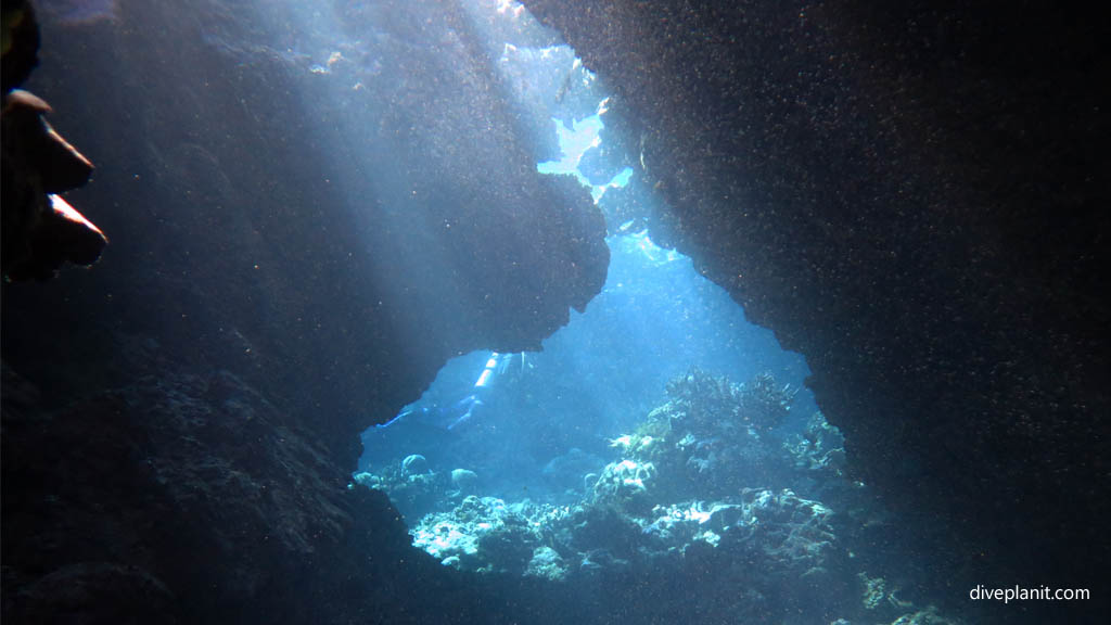 False cave diving Mirror Pond at Russell Islands Solomon Islands by Diveplanit