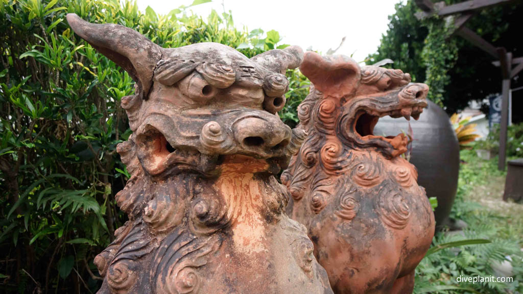 Ceramic dragons at Naha Okinawa Japan by Diveplanit