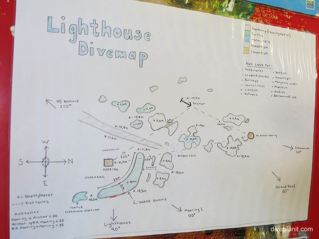 Lighthouse Divemap at Lady Elliot Island Resort diving Lady Elliot Island. Scuba holiday travel planning for Lady Elliot Island - where, who and how