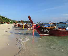 Beach scene at koh phi phi diving koh phi phi feature