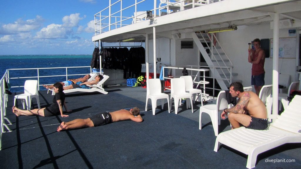 Ocean quests sun deck at the great barrier reef aboard the ocean quest diving the great barrier reef