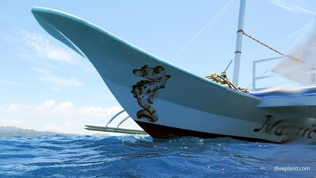 0415 Magic Oceans boat logo at Surface shots diving Anda Bohol Philippines DPI 0415