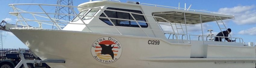 Extra divers new boat for diving christmas island banner