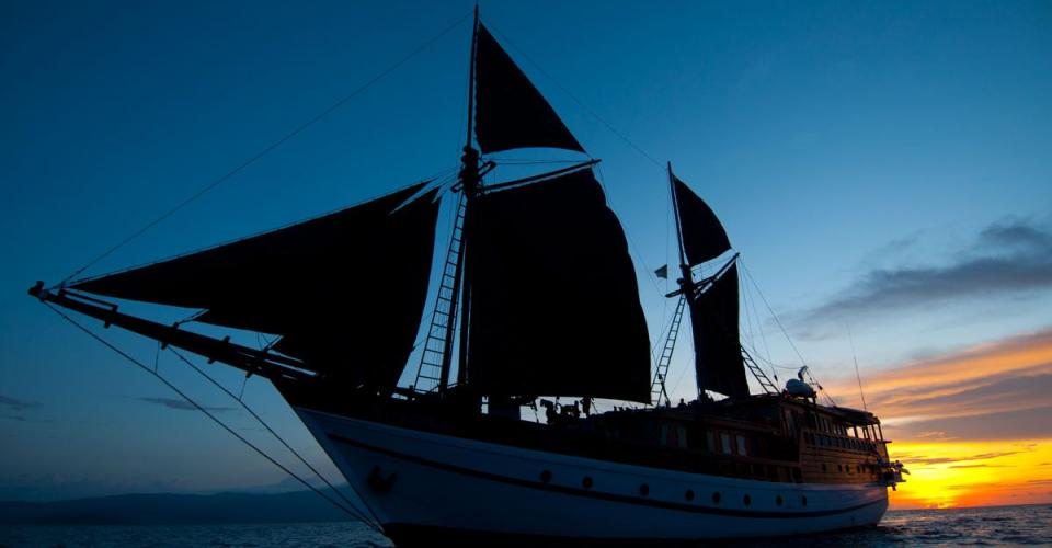 Aurora Liveaboard, Bali, Komodo, Raja Ampat, Banda Sea-Indonesia-silhouetted