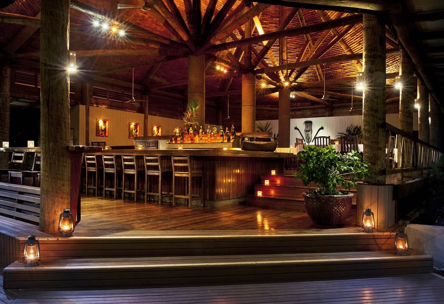 Lalati resort spa beqa island beqa lagoon pacific harbour fiji bar at night