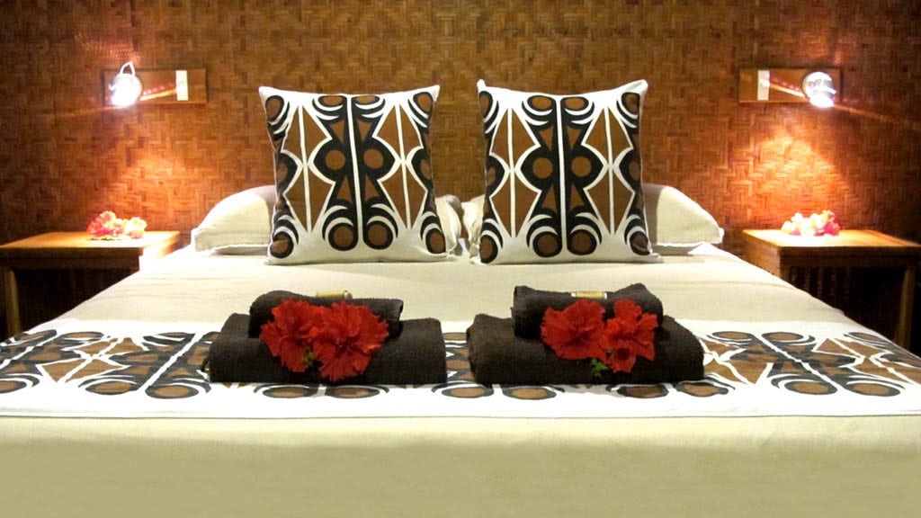 Walindi Plantation Resort, Kimbe Bay, PNG-Papua-New-Guinea-double-bungalow-bedroom