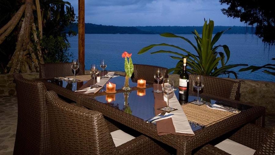 Extra Divers at Nabucco’s Cape Paperu Resort Saparua Island Ambon-Indonesia-Restaurant-evening