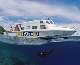 Extra divers at nabuccos cape paperu resort saparua island ambon indonesia boat feature