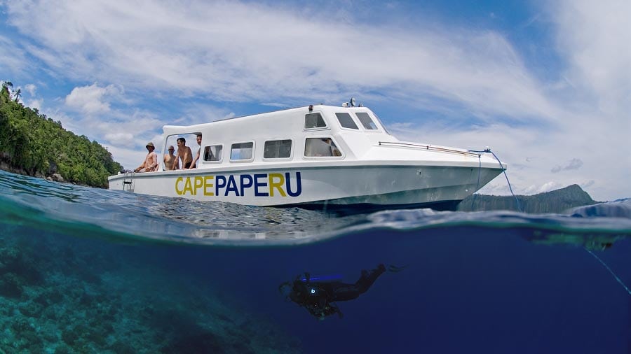 Extra Divers at Nabucco’s Cape Paperu Resort Saparua Island Ambon-Indonesia-Boat