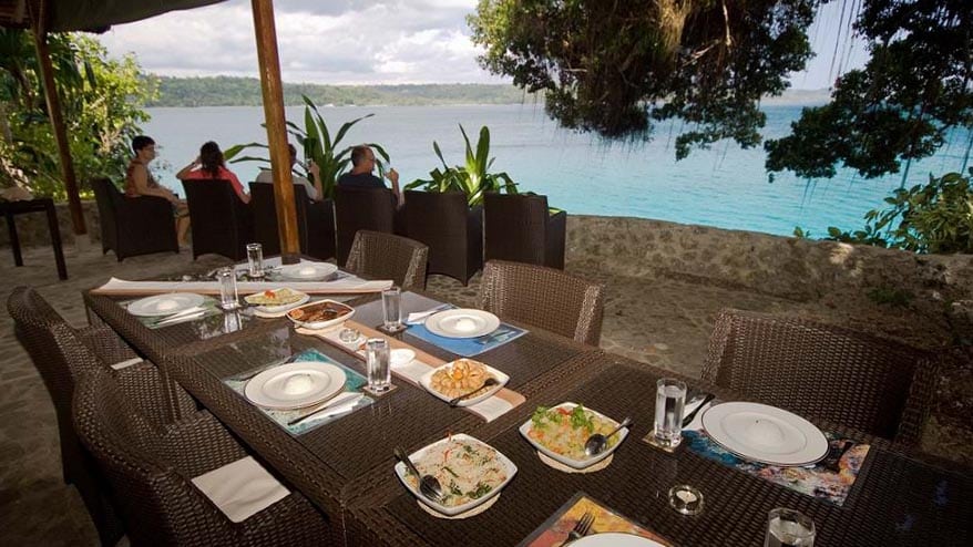Extra Divers at Nabucco’s Cape Paperu Resort Saparua Island Ambon-Indonesia-Restaurant-setting