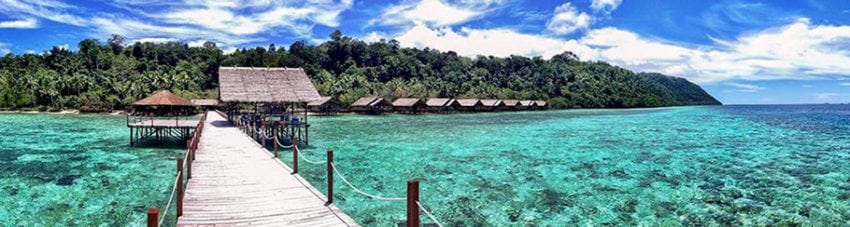 Papua explorers dive resort raja ampat indonesia view from main jetty banner