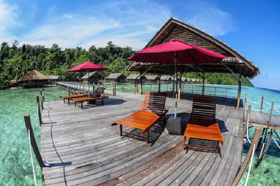 Papua Explorers Dive Resort, Gam Island, Raja Ampat, Indonesia-Sun-loungers