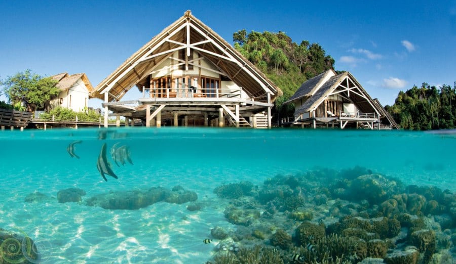 Misool Eco Resort, Batbitim Private Island, Misool, Raja Ampat-Indonesia-water-cottages-split