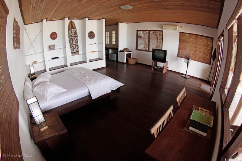 Papua Diving Resorts, Kri Island, Raja Ampat, Indonesia-Sorido-beach-front-interior