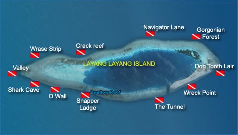 16-Layang Layang Island Resort Sabah Borneo Malaysia dive site map
