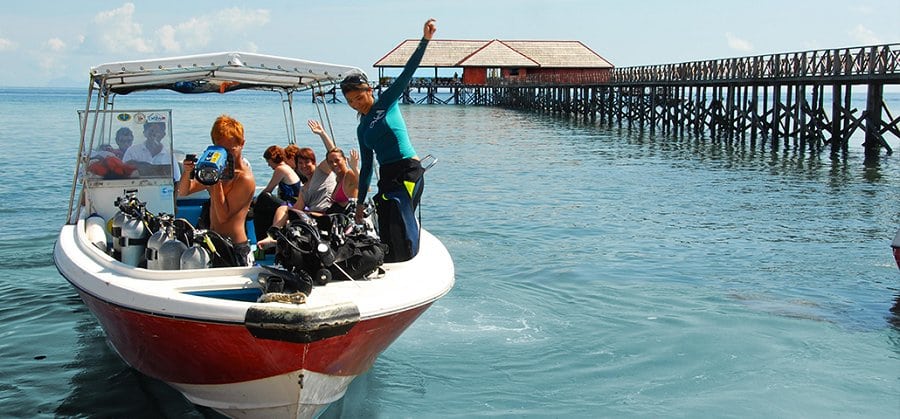 4-Borneo Divers Mabul Resort, Mabul Island, Sabah, Malaysia boats depart
