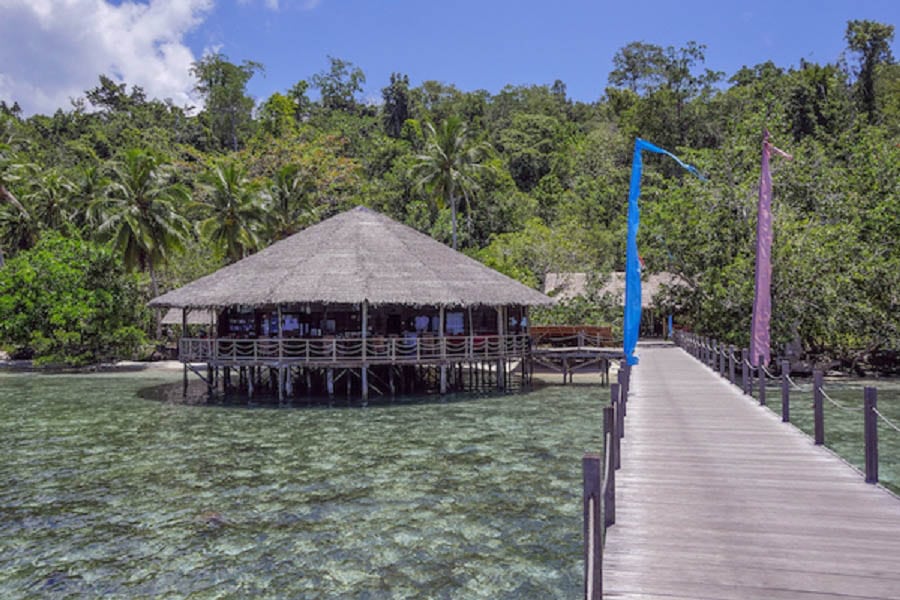 Papua Explorers Dive Resort, Gam Island, Raja Ampat, Indonesia-Restaurant-external