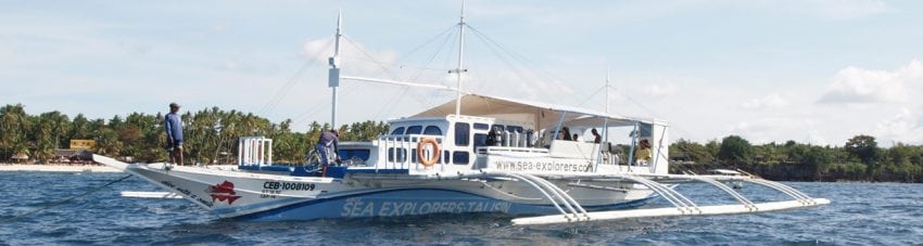 Sea explorers alona beach bohol philippines sea explorers banka boat banner