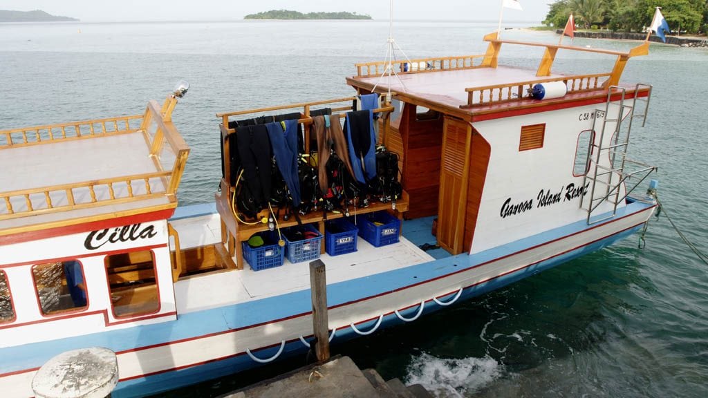 Gangga island resort north sulawesi indonesia cilla boat